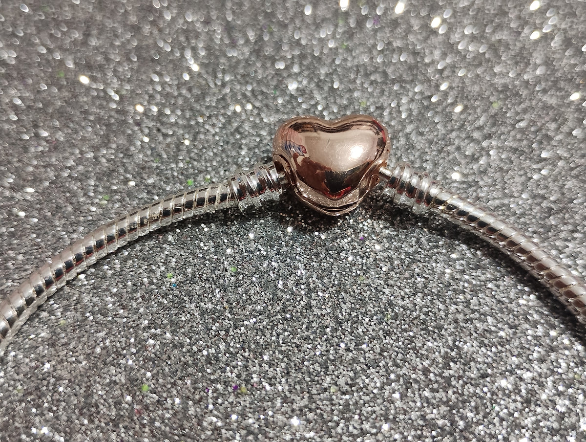 Brazalete Corazón Gold Rose (Acero)