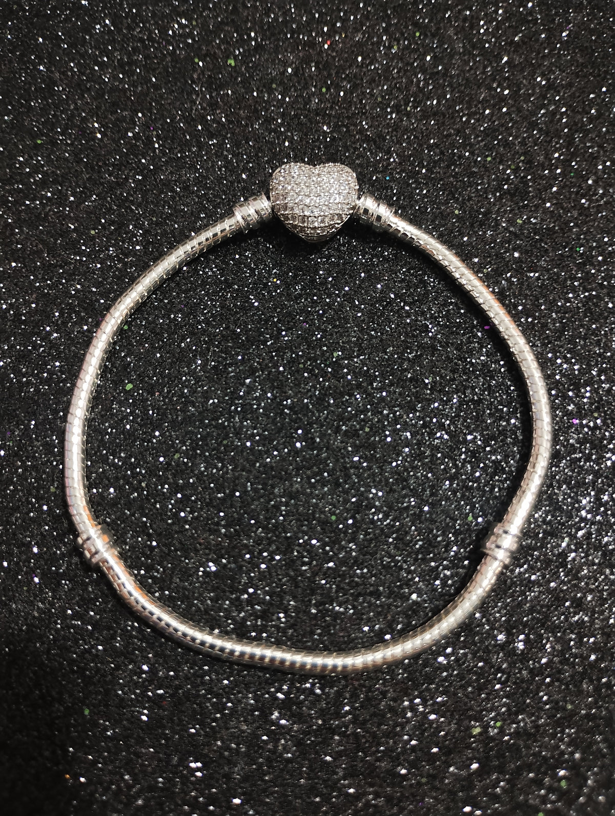 Brazalete Corazón Brilloso (Acero)
