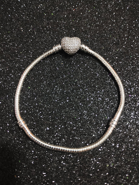 Brazalete Corazón Brilloso (Acero)