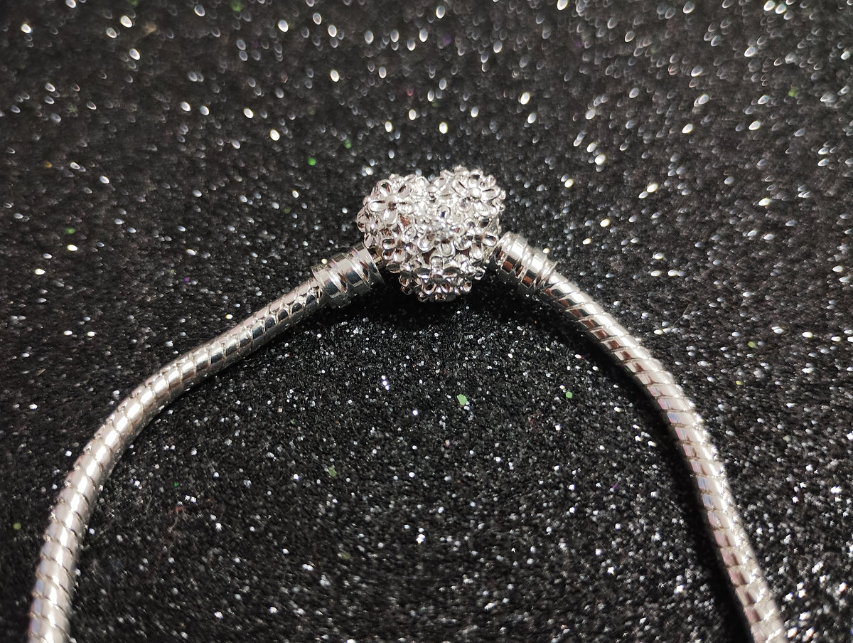 Brazalete Corazón de Flores (Acero)