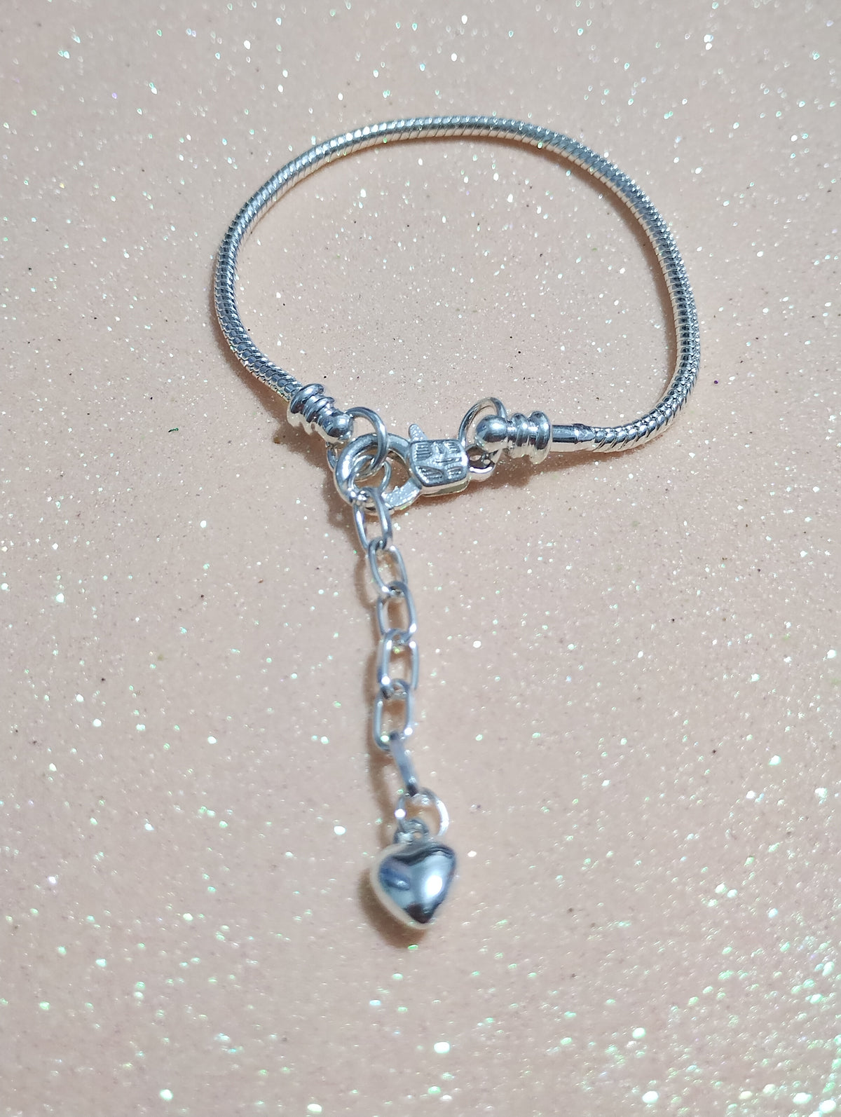 Brazalete Corazón con eslabón (Acero)