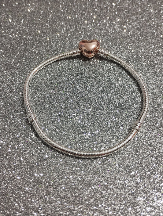 Brazalete Corazón Gold Rose (Acero)
