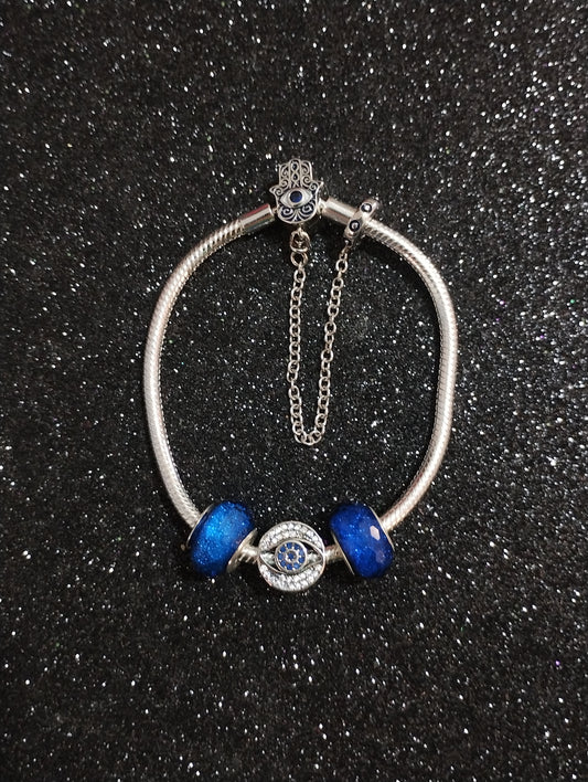 Brazalete Mano de Fátima 🍀 (Plata)