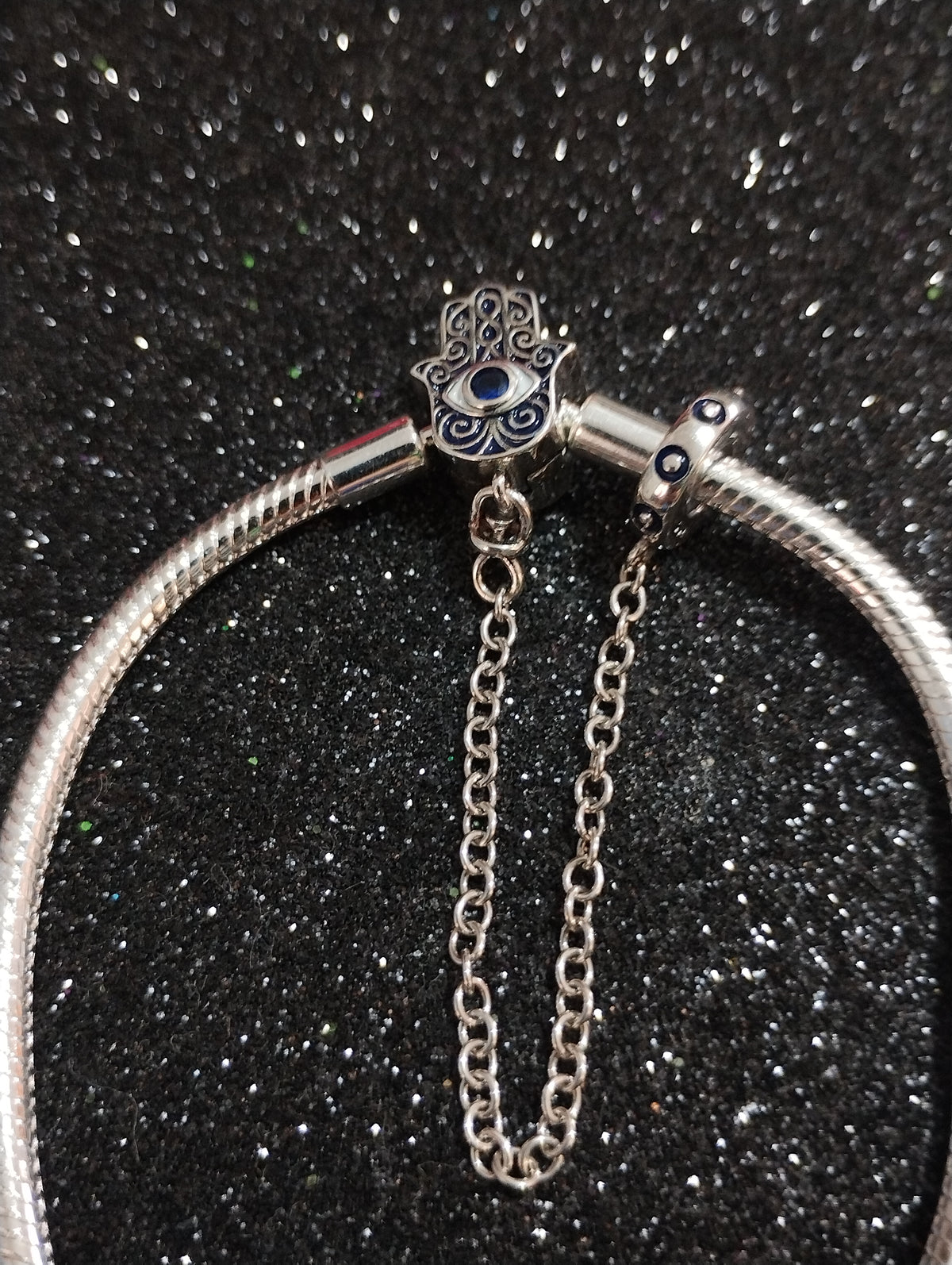 Brazalete Mano de Fátima 🍀 (Plata)