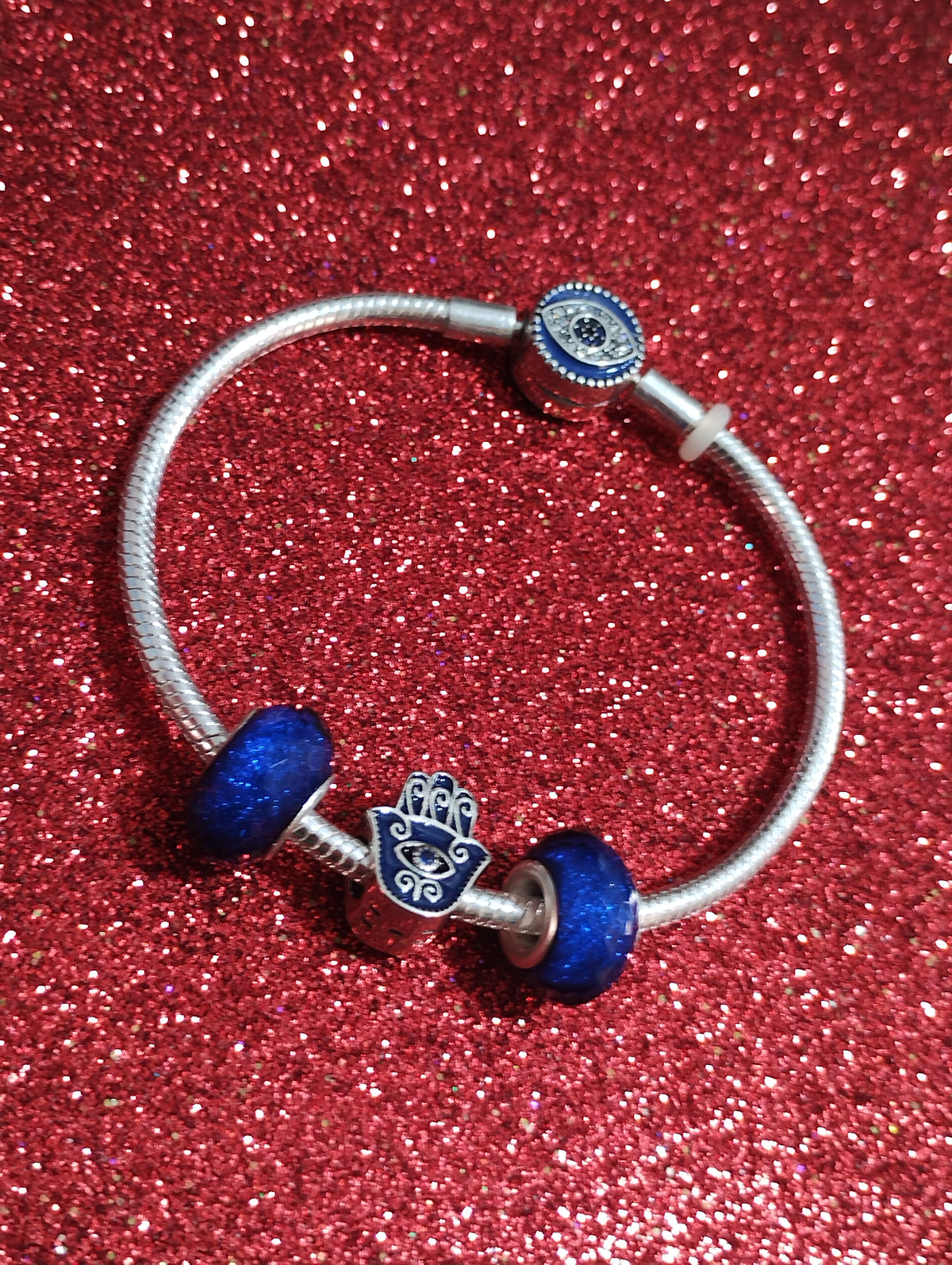 Brazalete Ojito Azul (Plata)