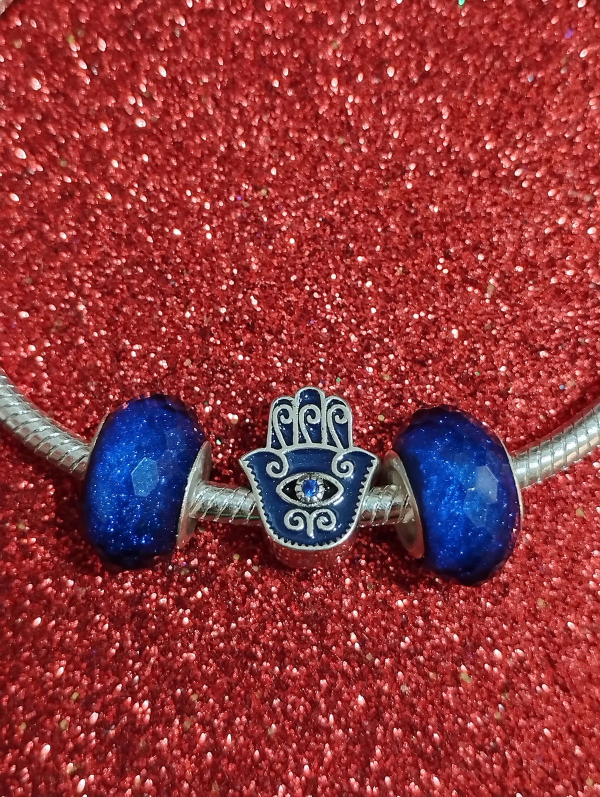 Brazalete Ojito Azul (Plata)