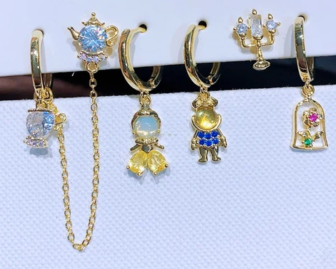 Aretes Princesas Huggies (con 6)