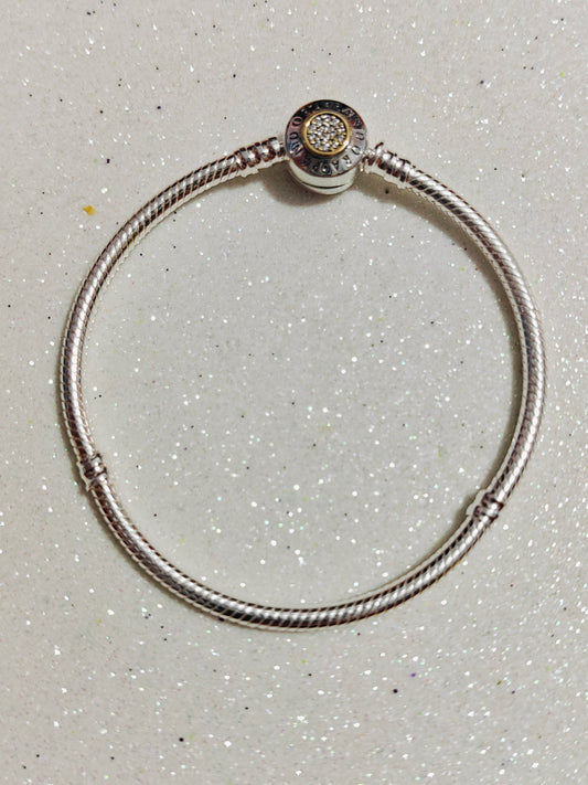 Brazalete broche de dos tonos (plata)