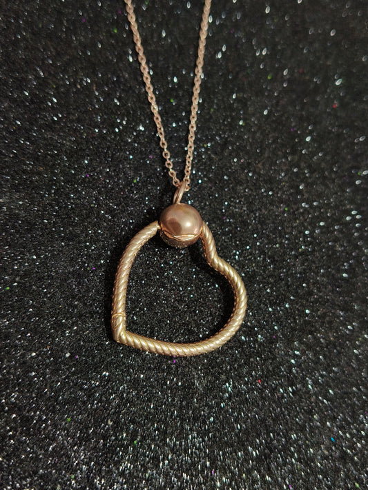 Collar para charms corazón gold rose